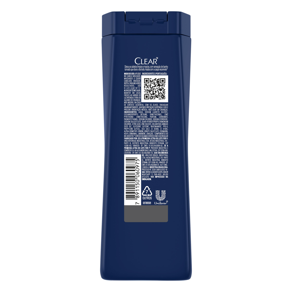 Shampoo Clear Limpeza Diária 2x1 Masculino 400ml